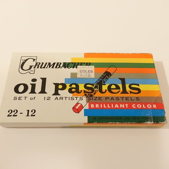 Set of 12 Grumbacher Oil Pastels Vintage JAPAN lots of life left - Picture 5 of 5